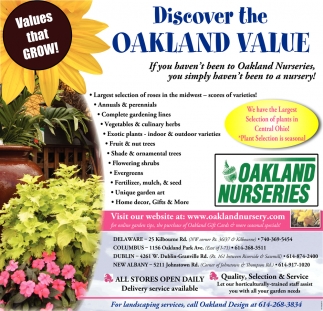 Discover The Oakland Value Oakland Nurseries Delaware Oh